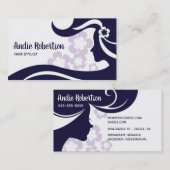 モダン美容師青と白 名刺 (正面/裏面)