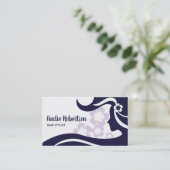 モダン美容師青と白 名刺 (スタンド正面)