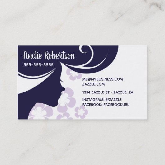 モダン美容師青と白 名刺 (裏面)