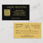 モダン美容師(黒、金ゴールドアクセント)    名刺 (正面/裏面)