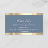 モダン美容師Coiffeurはさみスモーキーブルー 名刺 (裏面)