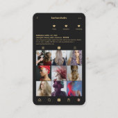 モダン美容師InstagramグリッドブラックIG 名刺 (正面)