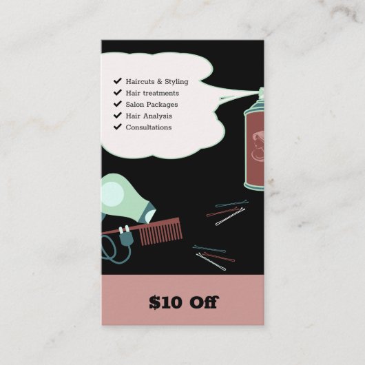 モダン美容院$10オフ割引カード 割引カード (正面)