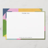 モダン美的カラフル抽象芸術パーソナライズされた サンキューカード (正面/裏面)