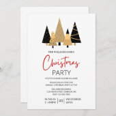 モダン美的クリスマスパーティー 招待状 (正面/裏面)