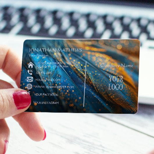 モダン羽毛1 名刺