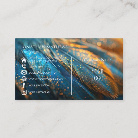 モダン羽毛1 名刺 (正面)