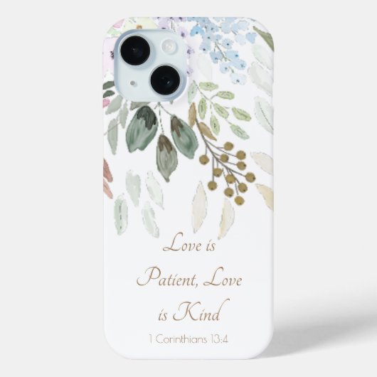 モダン聖なる書物、 経典水色フローラ白 Case-Mate iPhoneケース (裏面)