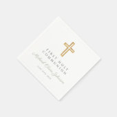 モダン聖化緑の宗教十字第1聖餐式 スタンダードカクテルナプキン (角)