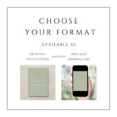 モダン聖緑の宗教十字架の確認 招待状