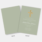 モダン聖緑の宗教十字架の確認 招待状
