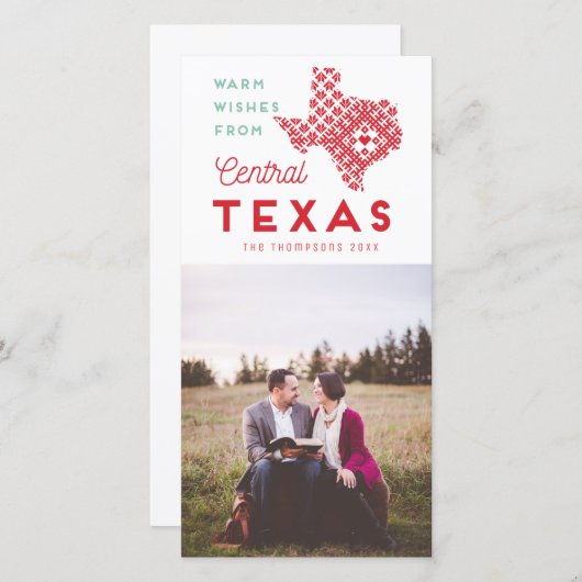 モダン聖降誕祭テキサス州 シーズンカード (正面/裏面)