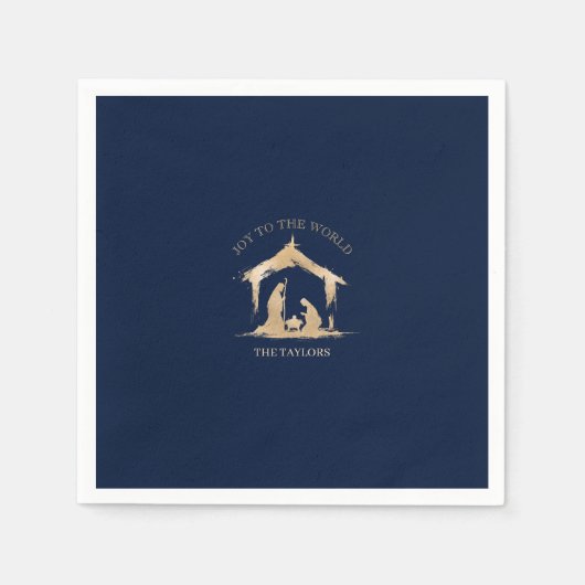 モダン聖降誕祭出生メアリー&ジョセフ スタンダードカクテルナプキン (正面)