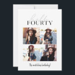 モダン脚本・幾何学的40歳の誕生日マルチフォト<br><div class="desc">スクリプモダント&幾何学的40歳のバースデー数々のタ写真招待状幾何学模様の色を変更できる。</div>