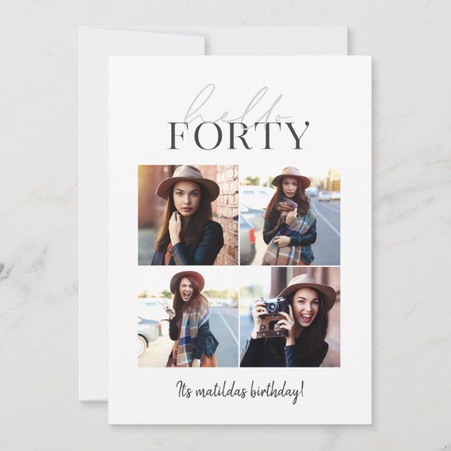 モダン脚本・幾何学的40歳の誕生日マルチフォト (正面)