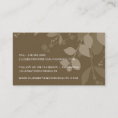 モダン自然の葉葉は茶色の黄色 名刺 (裏面)