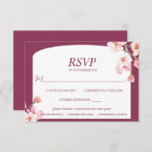 モダン自然エレガント水カラーフローラアーチ 出欠カード (正面/裏面)