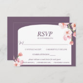 モダン自然エレガント水カラーフローラアーチ 出欠カード (正面/裏面)