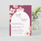 モダン自然エレガント水カラーフローラアーチ 招待状 (スタンド正面)