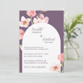 モダン自然エレガント水カラーフローラアーチ 招待状 (スタンド正面)