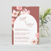 モダン自然エレガント水カラーフローラアーチ 招待状 (スタンド正面)