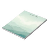 モダン自然グリーンウォーター色グラデーション層 ノートパッド (回転)