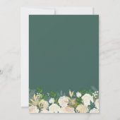 モダン自然グリーン金ゴールドフローラブライダルシャワー 招待状 (裏面)