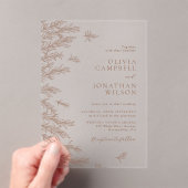 モダン自然テラコッタボー離れホ結婚ズ アクリル招待状 (インサイチュ (ポータブル))