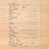 モダン自然テラコッタボー離れホ結婚ズ アクリル招待状 (正面)