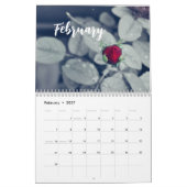 モダン自然花カスタム写真カレンダー カレンダー (2月 2027)