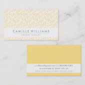 モダン自然葉パターンフローラ黄淡い色の色 名刺 (正面/裏面)