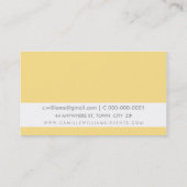 モダン自然葉パターンフローラ黄淡い色の色 名刺 (裏面)