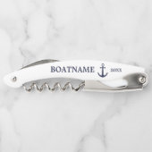 モダン航海のいかりネイビーブルーホワイト名前をカスタムする ソムリエナイフ (裏面)