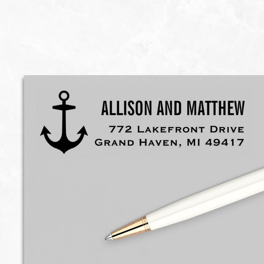 モダン航海のいかり差出人住所 セルフインキングスタンプ