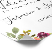 モダン航海のいかり結婚フローラの案内標識 ポスター (角)