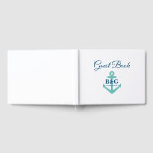 モダン航海のいかり結婚モノグラム ゲストブック (全面)