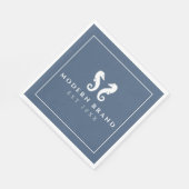 モダン航海のエレガント海馬コースタルブランド スタンダードランチョンナプキン (角)