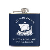 モダン航海のカスタム船の名称と船のロゴ フラスク (正面)