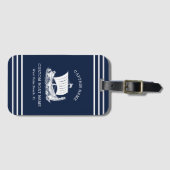 モダン航海のカスタム船の名称と船のロゴ ラゲッジタグ (正面横)