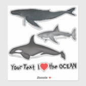 モダン航海のシンプル海海の動物 シール (シート)