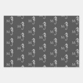 モダン航海のシーホースバスルーム ラッピングペーパーシート (正面3)