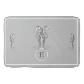 モダン航海のシーホースマリングレイキッチン バスマット (正面)