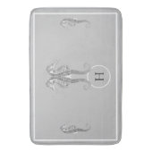 モダン航海のシーホースマリングレイキッチン バスマット (正面縦)