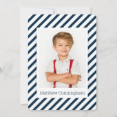 モダン航海のストライプ招待状 招待状 (裏面)