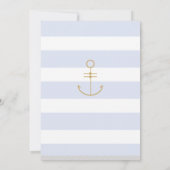 モダン航海のストライプ結婚 招待状 (裏面)