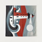 モダン航海のダニズムの波の黄昏 タペストリー (正面(横))