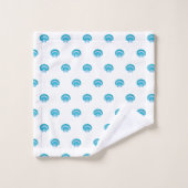 モダン航海のティール(緑がかった色)ブルーシーシェルシェルビーチ バスタオルセット (ウォッシュタオル)