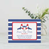 モダン航海のハートブイ日付の保存 招待状 (スタンド正面)