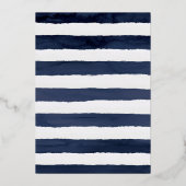 モダン航海のフローラ |シルバーフォイル結婚ズ 箔招待状 (裏面)