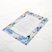 モダン航海のフローラ |シルバーフォイル結婚ズ 箔招待状 (回転した状態)